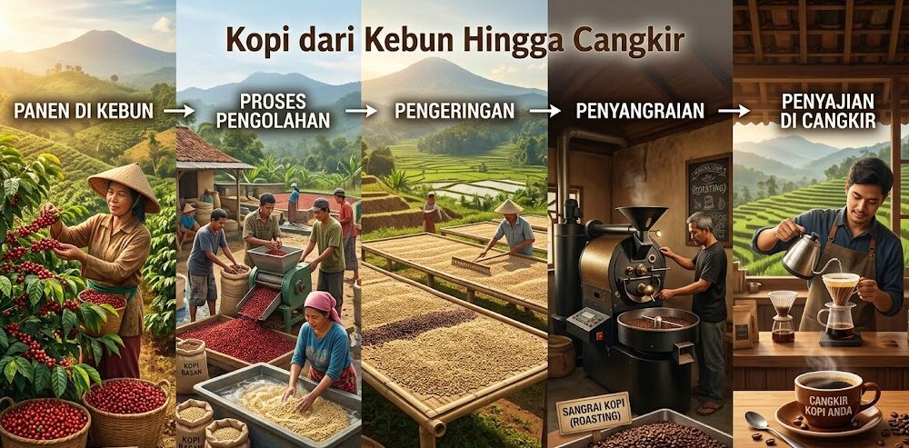 Perjalanan Kopi dari Kebun Hingga Cangkir: Kisah Panjang di Balik Setiap Tegukan